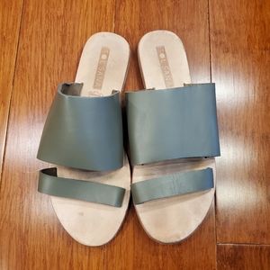 Sol Sana Minimalist Grey Leather Sandals